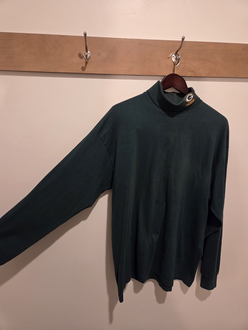 Vintage 90s Green Bay Packers NFL Football Turtleneck Long-Sleeve - Picture 3 of 10